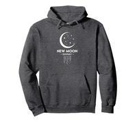 Nouvelle Lune énergie céleste Mystique Nuit étoilée Sweat à Capuche, Unisexe pour Adultes, Chiné Foncé, S