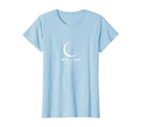 Nouvelle Lune énergie céleste Mystique Nuit étoilée T-Shirt, Femme, Bleu Céleste, XXL