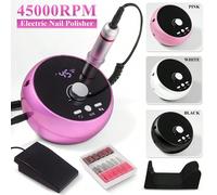 Nouvelle machine de perceuse à ongles professionnelle 45000RPM pour les ongles en acrylique et le vernis en gel, kit de lime à ongles électrique ultra-silencieux, stylet de polissage neuf, ensemble de
