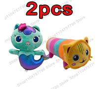 Nouvelle maison de poupée en peluche, jouet en peluche Mercat, animaux en peluche de dessin animé, poupée chat sirène, cadeaux d'anniversaire et de Noël pour enfants gabby new-6pcs