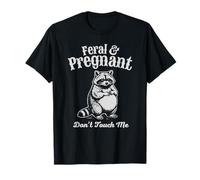 Nouvelle Maman Sauvage et Enceinte Don't Touch Me Raton Laveur T-Shirt