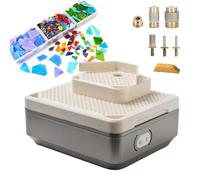 Nouvelle Meuleuse à Verre 2025 pour Artistes - Plateaux de Travail Double, Alimentation en Eau Automatique, Moteur 4000 tr/min pour Vitrail, Mosaïques et Fabrication de Bijoux (5 Bits Diamantés)