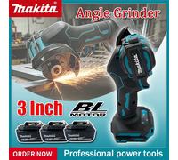 Nouvelle meuleuse d'angle sans fil Makita de 3 pouces, mini-meuleuse d'angle sans fil de 3 pouces, outil de coupe électrique, scie circulaire, outil électrique 3Battery and Tool