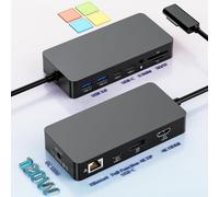 Nouvelle Microsoft Surface Dock 2 Avec Adaptateur 120W,12En1 Microsoft Surface Station D'Accueil Triple Écran Avec 4K Hdmi+Usb-C+Dp Pour Surface Pro 12/11/10/9/8/X/7/6,Surface Laptop 7/6/5/Go/4/3/2/1