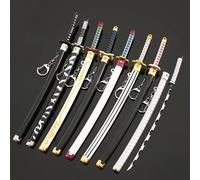 Nouvelle mini version 2025: Porte-clés pendentif, décoration de bureau, cadeau pour les fêtes et les anniversaires avec l'épée Nichirin de Kimetsu No Yaiba, le pilier de la flamme Tanjiro, le pilier d