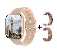 Nouvelle montre 10 montre intelligente hommes température corporelle BT appel NFC toujours sur affichage GPS Sport montres femmes Smartwatch pour Apple Android Gold add 2 strap