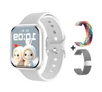 Nouvelle montre 10 montre intelligente hommes température corporelle BT appel NFC toujours sur affichage GPS Sport montres femmes Smartwatch pour Apple Android White add 2 strap