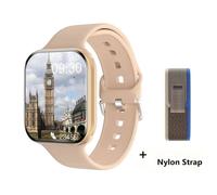 Nouvelle montre 10 montre intelligente hommes température corporelle BT appel NFC toujours sur affichage GPS Sport montres femmes Smartwatch pour Apple Android Gold-BlueYJ