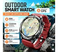 Nouvelle Montre Connectée 2026 avec Carte Hors Ligne, Étanche 3ATM, Navigation GPS, Boussole, Altimètre, Lampe Torche, Bracelet Sport Homme/Femme pour Plus de 170 Sports Orange