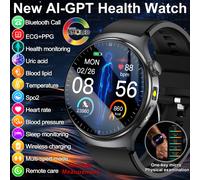 Nouvelle montre connectée 2026 pour diagnostic précis, avec mesure de la graisse corporelle, ECG, oxygène sanguin, tension artérielle, santé et sport, écran HD AMOLED, appels, pour hommes et femmes St