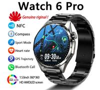 Nouvelle Montre Connectée Bluetooth 2026 pour Hommes avec Appel, Écran AMOLED HD 1,53 Pouces, Sport, Étanche IP68, Fréquence Cardiaque, Smartwatch Watch 6 Pro brown belt