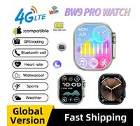 NOUVELLE Montre Connectée BW9 PRO avec Carte SIM Cellulaire, Appels Bluetooth, Caméra Télescopique, Couverture Réseau Complète, Comptage des Pas et Enregistrement Silver 8GB 128GB