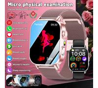 Nouvelle Montre Connectée de Santé 2026 pour Femmes avec Examen Physique Micro-avancé, Mesure de la Tension Artérielle, de l'Acide Urique et des Lipides Sanguins, et Lampe Torche Intégrée Pink Mesh Be