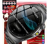 Nouvelle montre connectée ECG 2026 pour diagnostic précis, avec mesure de la graisse corporelle, de l'oxygène sanguin, de la tension artérielle, suivi de la santé et du sport, écran HD AMOLED, appels,