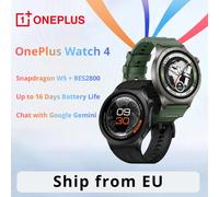 Nouvelle montre connectée OnePlus Watch 4, version internationale, écran OLED 1,5'', Snapdragon W5, jusqu'à 16 jours d'autonomie, NFC, IP69, Google Assistant, GPS Black
