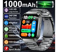Nouvelle montre connectée pour homme, 1000 mAh, longue autonomie, montre connectée d'extérieur pour homme, étanche IP68, fréquence cardiaque, sport, appel BT, grande batterie, montre connectée Brown b