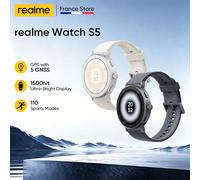 Nouvelle montre connectée realme Watch S5 2026, écran ultra-lumineux 1500 nit, GPS avec 5 GNSS, 110 modes sportifs, étanche 5 ATM GRIS