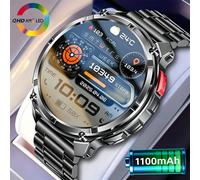 Nouvelle montre connectée T-REX3 Ultra avec batterie 1100mAh, étanche 10ATM, GPS, boussole, lampe de poche, écran AMOLED HD de 1,7 pouces, appels, montre connectée sport pour hommes Black camouflage