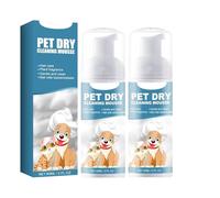 Nouvelle Mousse de Bain sans Eau pour Chiens et Chats, Mousse nettoyante sans rinçage pour Pattes Sales, croupe et Pelage,toilettage désodorisante à séchage Rapide, shampoing Sec (2pcs)