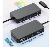 Nouvelle MS Surface Dock 2 avec Adaptateur 120W,12en1 MS Surface Station d'accueil Triple écran avec 4K HDMI+USB-C+DP pour Surface Pro 12/11/10/9/8/X/7/6,Laptop 7/6/5/go/4/3/2/1