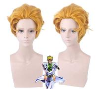 Nouvelle perruque de Cosplay de vent d'or aventure Bizarre de Jojo Kira Yoshikage perruque dorée Jojo No Kimyou Na Bouken cheveux synthétiques + bonnet de perruque PL-247