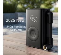 Nouvelle pompe à air portable Mijia 2025, 2000 mAh, 240 g, 150 psi, compresseur d'air électrique, détection de pression des pneus, gonfleur multifonction Black