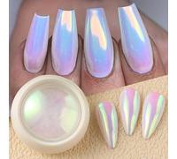 Nouvelle poudre néon glacée d'aurore, paillettes pour ongles Y2K, poudre de surbrillance super brillante et fine, poudre de perle pour ongles, poudre de miroir magique d'aurore, poudre de gel UV coule