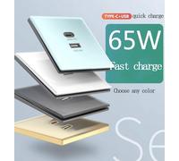 Nouvelle prise USB haut de gamme en nitrure de gallium Pop, panneau de charge rapide 65W, Interface d'alimentation USB dissimulée de Type 86, pour usage domestique