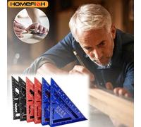 Nouvelle règle triangulaire de 7 pouces en alliage d'aluminium, outil de mesure pour charpentier, règle d'angle métrique et impériale, équerre rapide pour le travail du bois red-metric