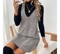 Nouvelle robe courte automne/hiver pour femmes, style décontracté de rue et d'aéroport, avec imprimé léopard sur les bretelles. Robe léopard, robe à imprimé léopard, robe pull, robe salopette L,M,S,XL