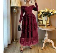 Nouvelle robe de femme grande taille avec filet de gâteau personnalisé, épaulettes dénudées. Robes d'anniversaire, épaules dénudées, de soirée, élégantes, habillées, de cérémonie, de mariage, de Pâque