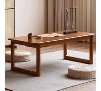 Nouvelle table basse rectangulaire en bois massif chinois,table basse de sferme en bois d’hévéa pour salon,tables de thé stables inspirées du zen,coins arrondis(Cherry,120*56*42cm/47.2*22*16.5in)