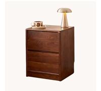 Nouvelle Table de Chevet de Style Chinois en Bois Massif, Meuble de Rangement à Deux tiroirs, Parfaite pour Organiser et Ranger Le Bureau, Le Salon ou la Salle d'étude(Walnut,(14 * 14 * 20in))