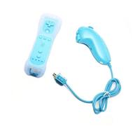 Nouvelle télécommande sans fil + Nunchuck Controller Set pour Nintendo Wii Bleu Clair