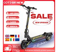 Nouvelle trottinette électrique OOTD SR1, moteur 1400W, batterie 48V20AH, grande trottinette électrique urbaine, ensemble LED pour trottinette électrique portable MTB 10 pouces OOTD SR1
