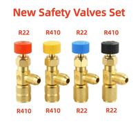 Nouvelle vanne de sécurité pour réfrigérant de climatisation 1/4PCS R410A R22, adaptateur de charge de liquide frigorifique 1/4" pour outils manuels ABCD 4PCS