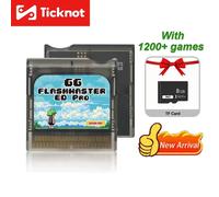 Nouvelle version 2026 : Cartouche de jeu GG FlashMaster 1200-en-1 pour SEGA Game Gear avec carte TF GB Tran Black