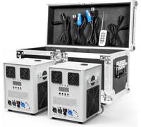 Nouvelle Version 700W Pyrotechnic Machine, Machine à Effet de Scène Blanche et Télécommande pour Mariage Fête DJ Scène, 2pcs avec Flightcase