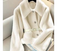 Nouvelle veste femme en couleur unie à col en fourrure fine, à boutons devant, col ouvert, pour un usage quotidien. Veste en fourrure élégante et mignonne. Convient pour sortir, se réunir, voyager, fa