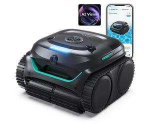 [Nouvelle vision IA] WYBOT C2 Vision AI Robot de piscine sans fil avec caméra et batterie, Robot de piscine pour fond et parois, Filtration à deux niveaux, Aspiration puissante, Pour piscines creusées