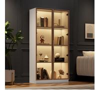 Nouvelle vitrine en verre blanc Premium sense avec éclairage LED 16 couleurs, étagères amovibles à deux portes, 80 * 40 * 160cm,