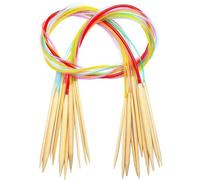 Nouvelles Aiguilles À Tricoter Circulaires Colorées En Bambou 18 Tailles De 2mm À 10mm 80cm Ensemble D'aiguilles À Coudre Rondes