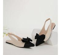 Nouvelles arrivées de printemps Femmes Ballerines à bout pointu avec nœud, style color block. Bride arrière élégante et confortable, convient pour les robes EUR35,EUR36,EUR37,EUR38,EUR39,EUR40,EUR41,E