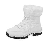 Nouvelles bottes de neige d'hiver pour femmes mi mollet chaudes rembourrées épaisses chaussures de ski en coton d'extérieur du nord est grande taille Sandales Pour Femmes Habillées Été (White, 42)