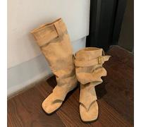 Nouvelles bottes mi-mollet fines à bout ouvert de style fille chaude à la mode d'été, sandales à clip pour femmes, bottes mi-mollet d'été, bottes au-dessus du genou à bout ouvert, bottes longues et am