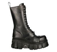 Nouvelles Bottes Rock M-MILI211C-C1 Unisexe Métalliques Noires En Cuir 100%