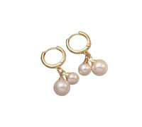 Nouvelles boucles d’oreilles en perles simples de célébrités françaises sur Internet 2024 pour femmes, avec un petit anneau d’oreille froid et détaché