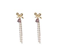 Nouvelles boucles d’oreilles françaises tendance en fleur violette en perles en 2023, oreilles rétro haut de gamme exclusives