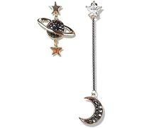 Nouvelles boucles d'oreilles asymétriques lune étoilée Boucles d'oreilles tempérament coréen mode femme Boucles d'oreilles longues pour bijoux d'oreille de personnalité durables et pratiquesDisponible