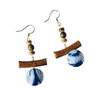 Nouvelles boucles d'oreilles chinoises tie-dye faites à la main, boucles d'oreilles de style ethnique rétro pour femmes, 02